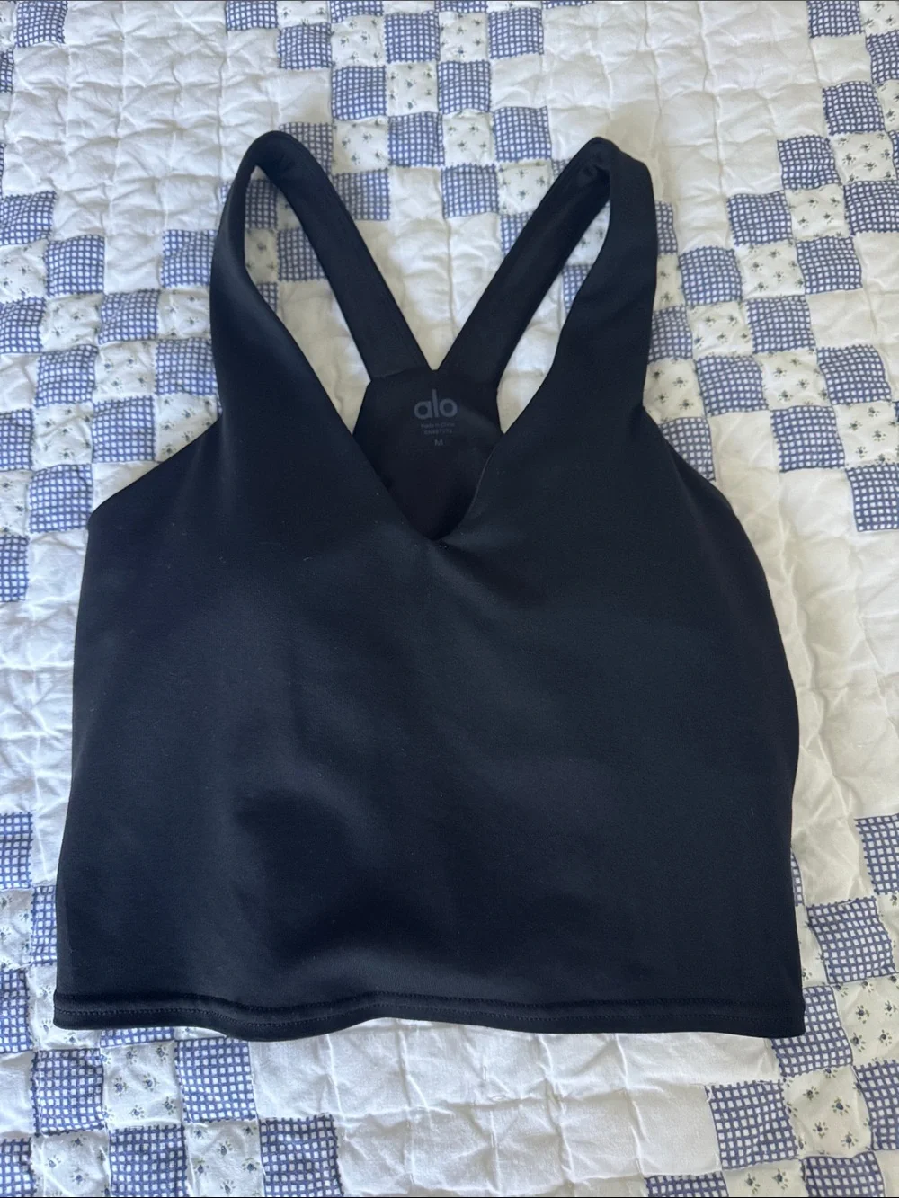ALO Yoga Black V-Neck Sports Bra